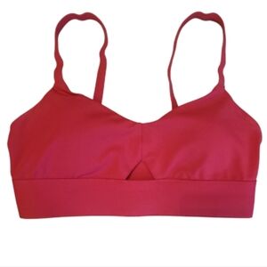 Women's Fabletics Malindi Black Pink Medium Support Active Sports Bra Size XS